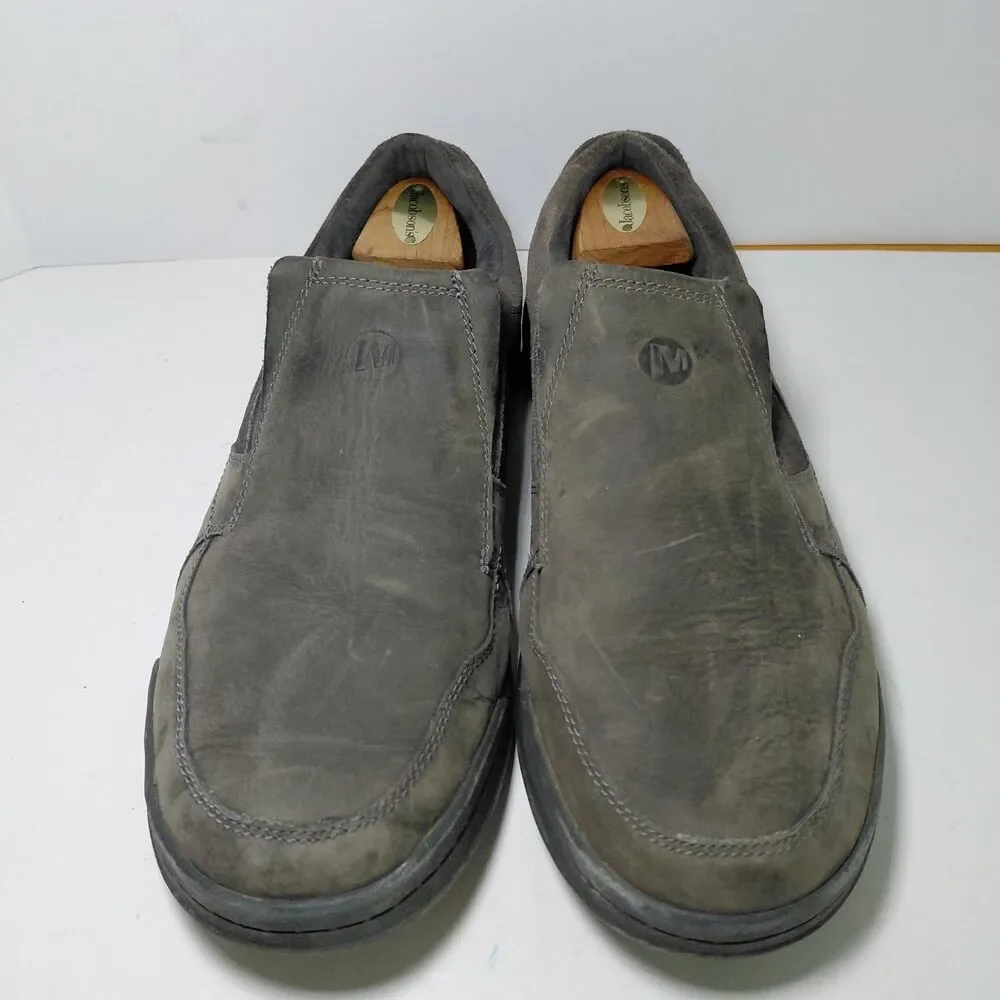 Merrell Berner Moc Shoes Mens Size 12 Gray Leather Slip On Comfort Casual